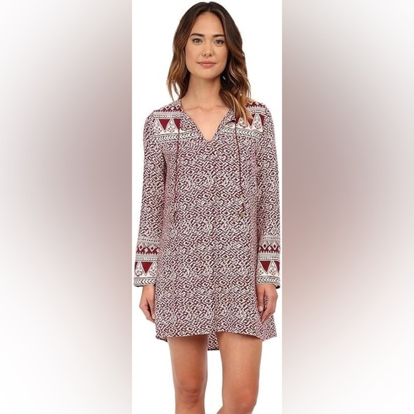 Billabong Red Eternal Winter Printed Woven Dress - Picture 1 of 8